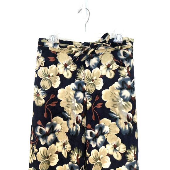 Uniq Wide Leg Floral High Waisted Corduroy Pants - M - Picture 2 of 8